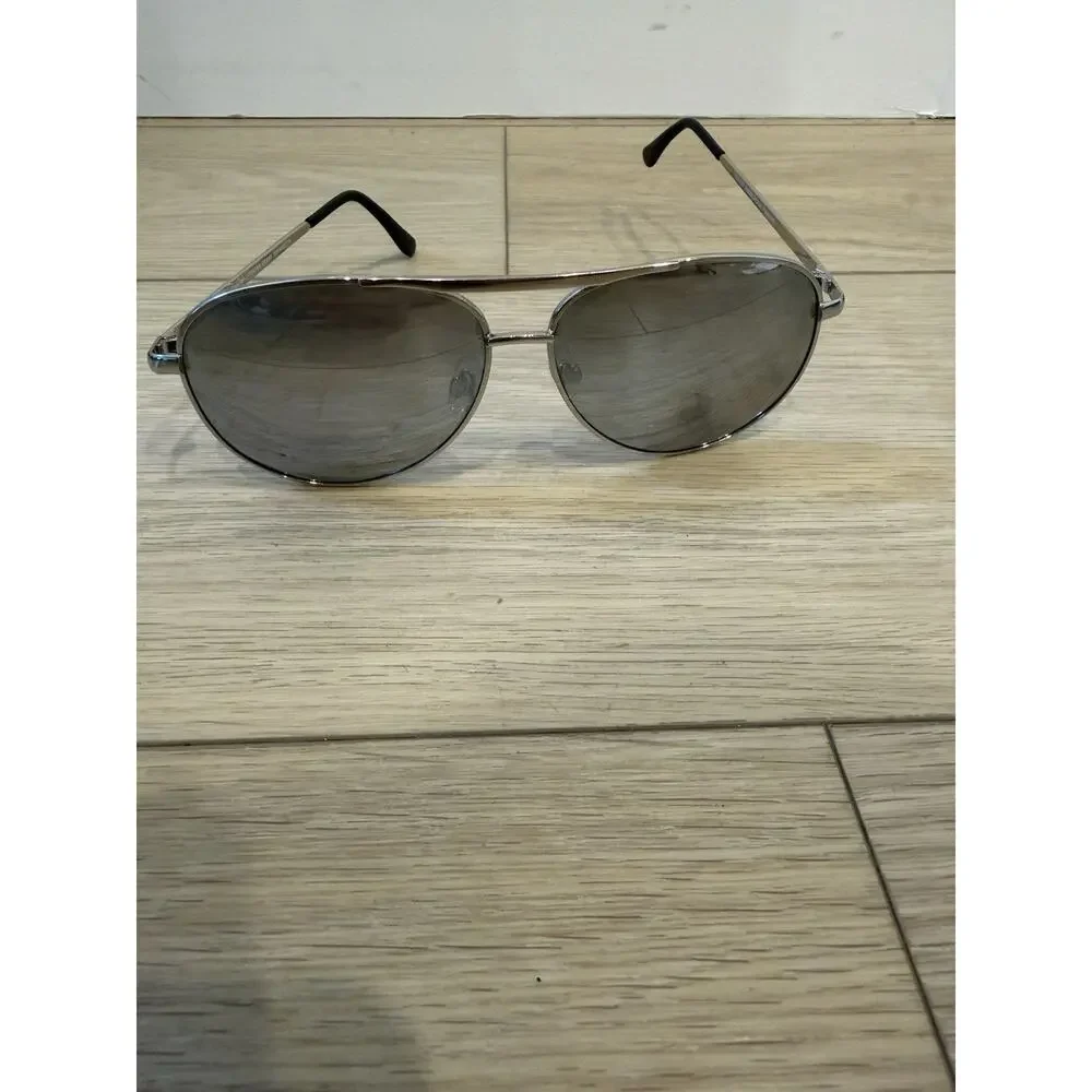 Panama Jack x Foster Grant DG0225 Silver Aviator Sunglasses Mirrored Lens